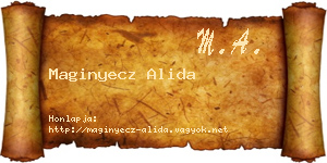Maginyecz Alida névjegykártya